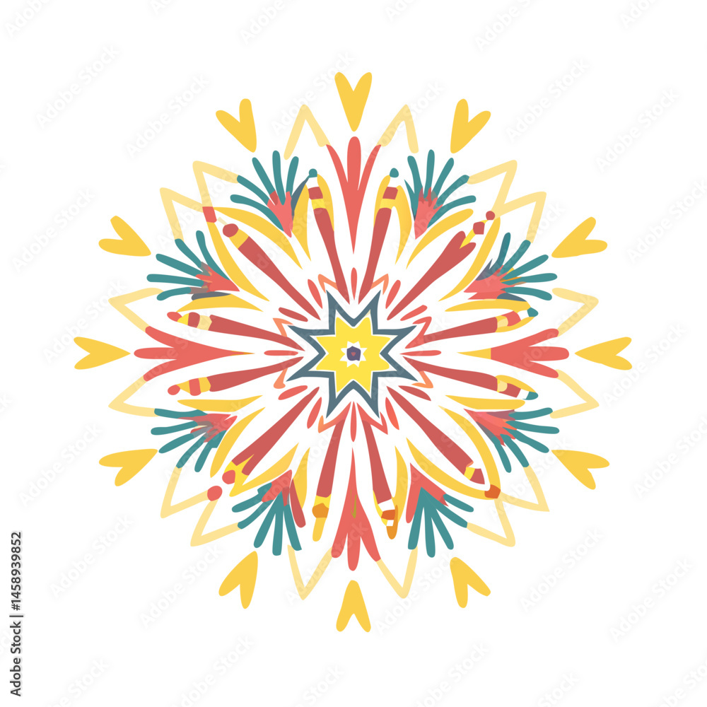 Starburst Mandala Icon Representing Energetic and Radiant Symbolism Starburst Mandala Icon Representing Energetic and Radiant Symbolism