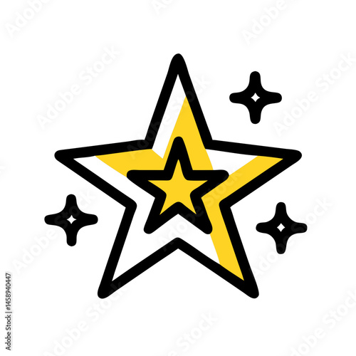 Star with Sparkles Icon Representing Fame or Stardom and Recognition