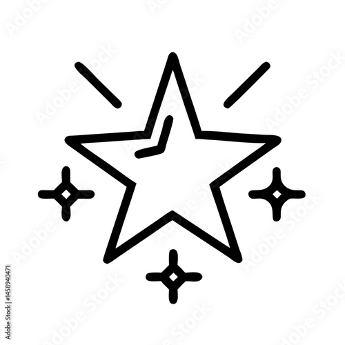 Star with Sparkles Icon Representing Fame or Stardom and Recognition
