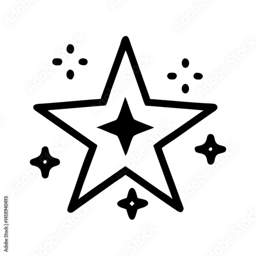 Star with Sparkles Icon Representing Fame or Stardom and Recognition