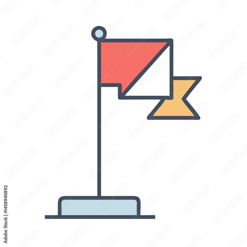 Success Flag on Stand Icon Representing Achievement and Goal Completion Success Flag on Stand Icon Representing Achievement and Goal Completion