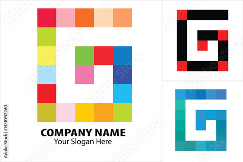 Business card template, letter G