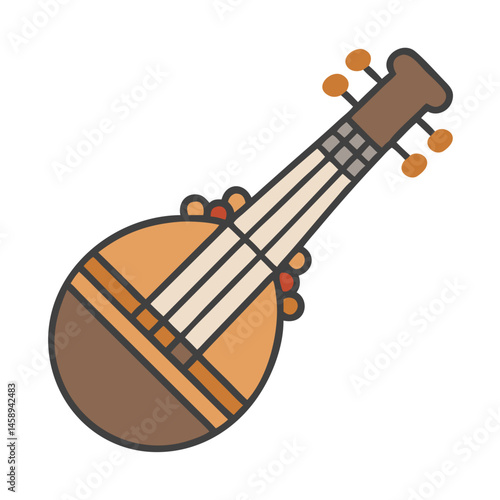 Traditional Musical Instrument Icon Representing Cultural Music and Heritage