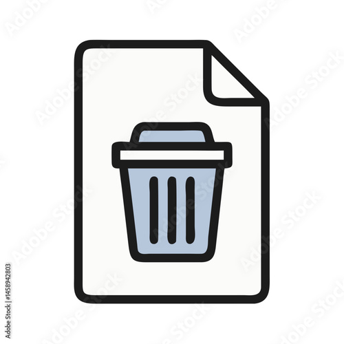 Trash Bin Icon Representing File Deletion and Digital Cleanup
