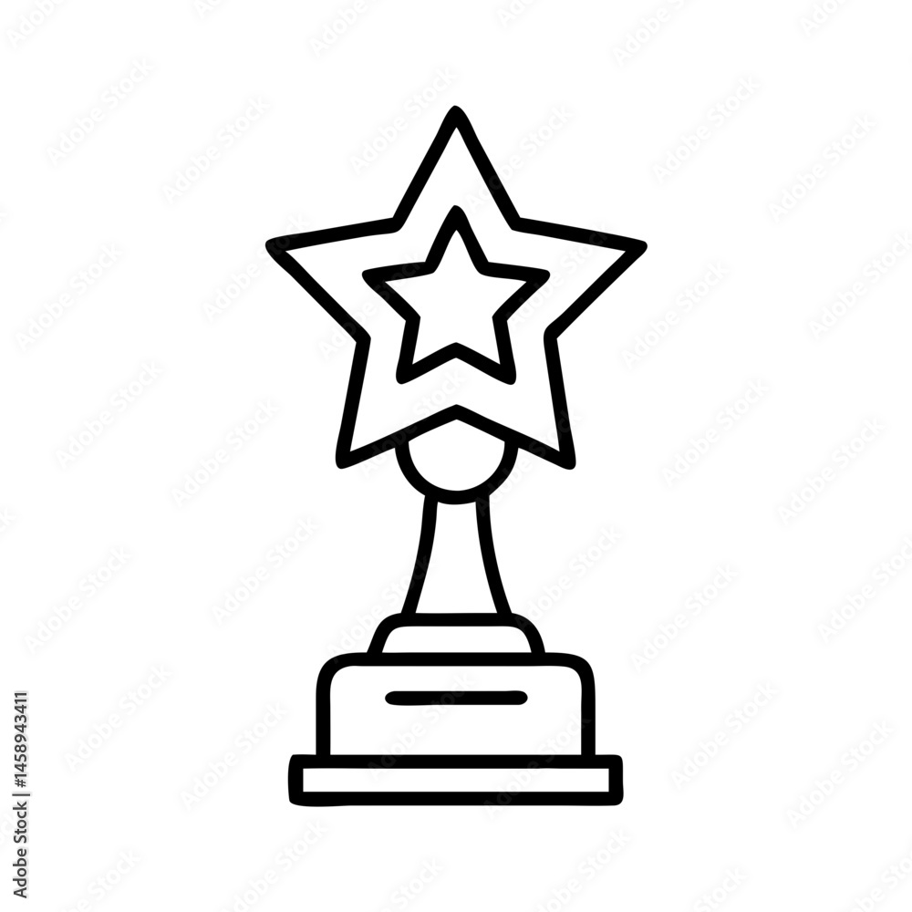 Trophy with Star Icon Representing Award or Achievement Recognition Trophy with Star Icon Representing Award or Achievement Recognition