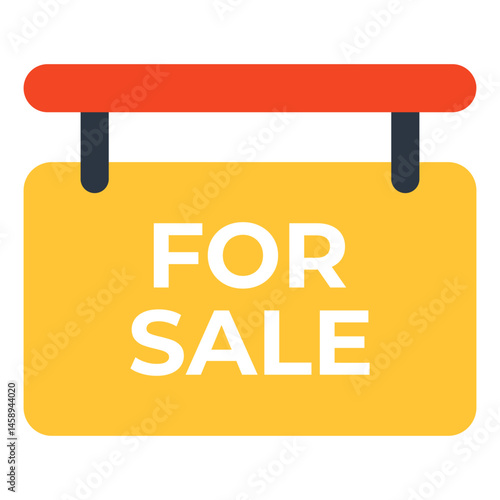 Hanging For Sale Sign Yellow Real Estate Property Marketing