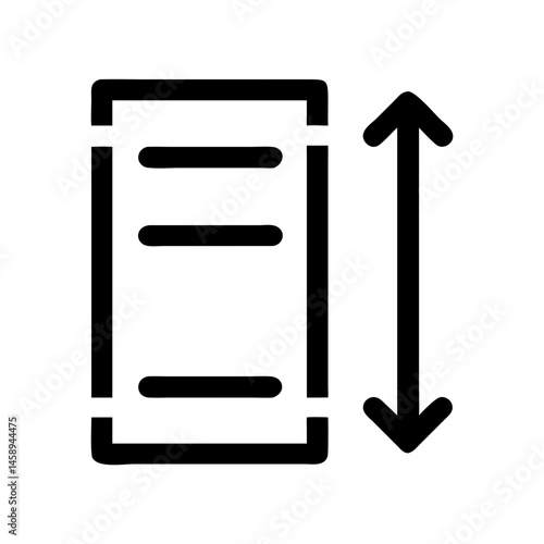 Vertical Scroll Page Icon Representing Web Navigation and Content Browsing