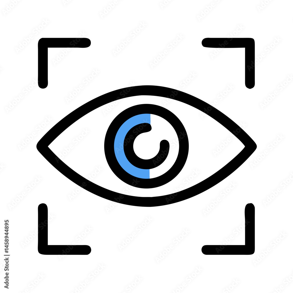 Visual Focus Eye Tracking Interface Icon Representing Gaze Detection and Attention Monitoring