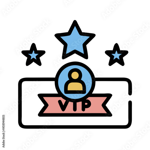 VIP Star Badge Icon Representing Exclusive Access and Premium Membership