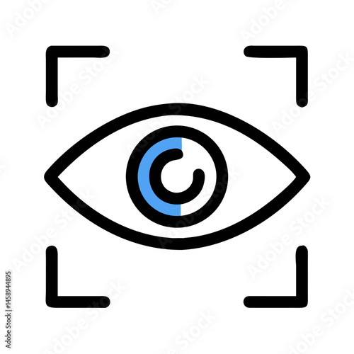 Visual Focus Eye Tracking Interface Icon Representing Gaze Detection and Attention Monitoring