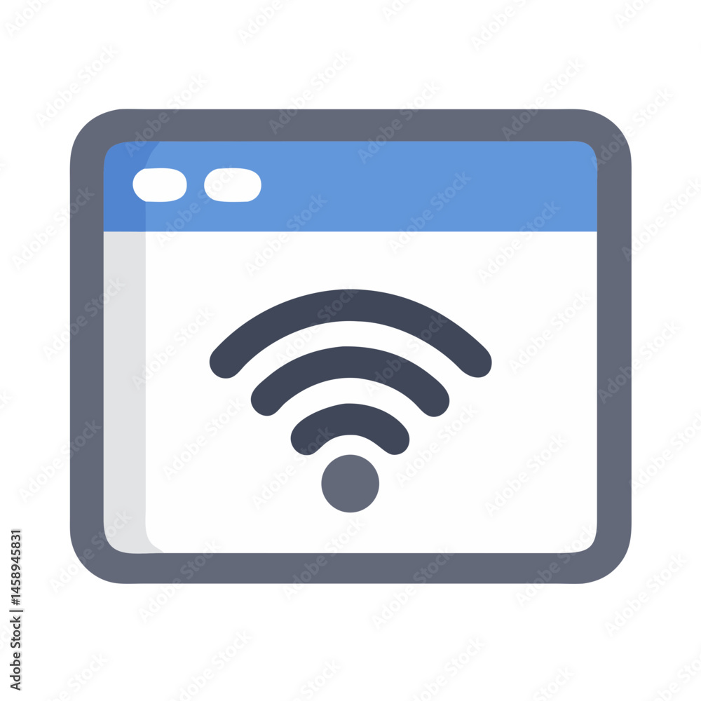 Wi-Fi Signal Interface Icon Representing Wireless Connectivity and Internet Access Wi-Fi Signal Interface Icon Representing Wireless Connectivity and Internet Access