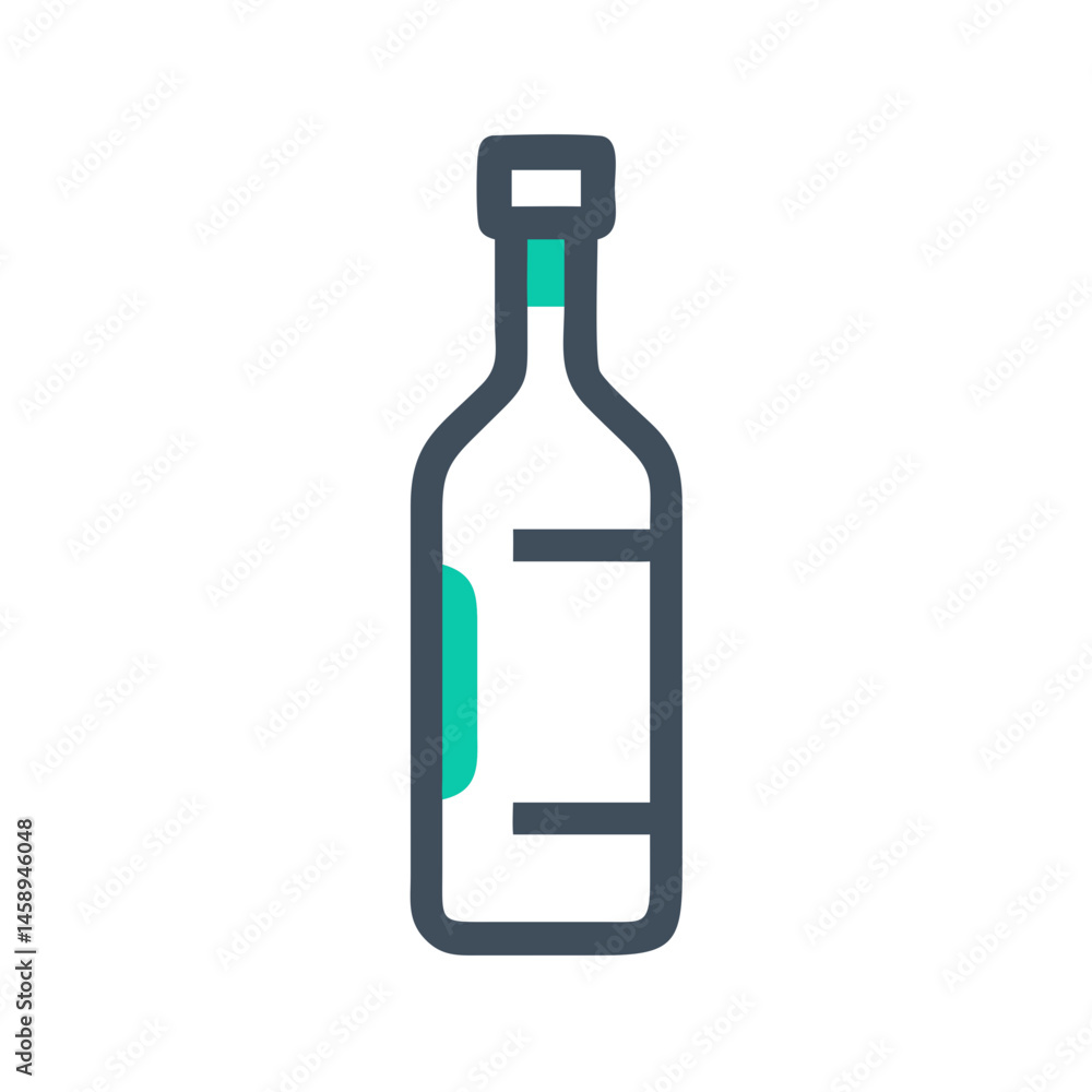 Wine Bottle Icon Representing Beverage or Winery Product Wine Bottle Icon Representing Beverage or Winery Product