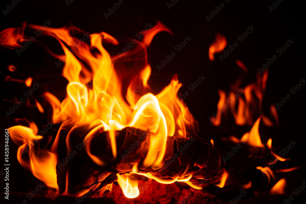Fototapeta premium fire on the black background