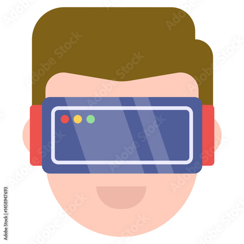 Happy Man Immersed in Virtual Reality Headset Technology