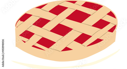 Classic cherry pie on the plate