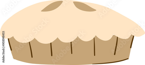 Handdrawn illustration of classic apple pie
