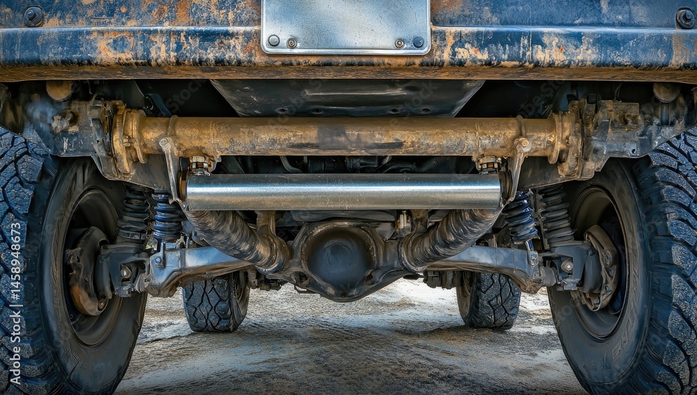 Obraz premium Dirty SUV Rear Axle