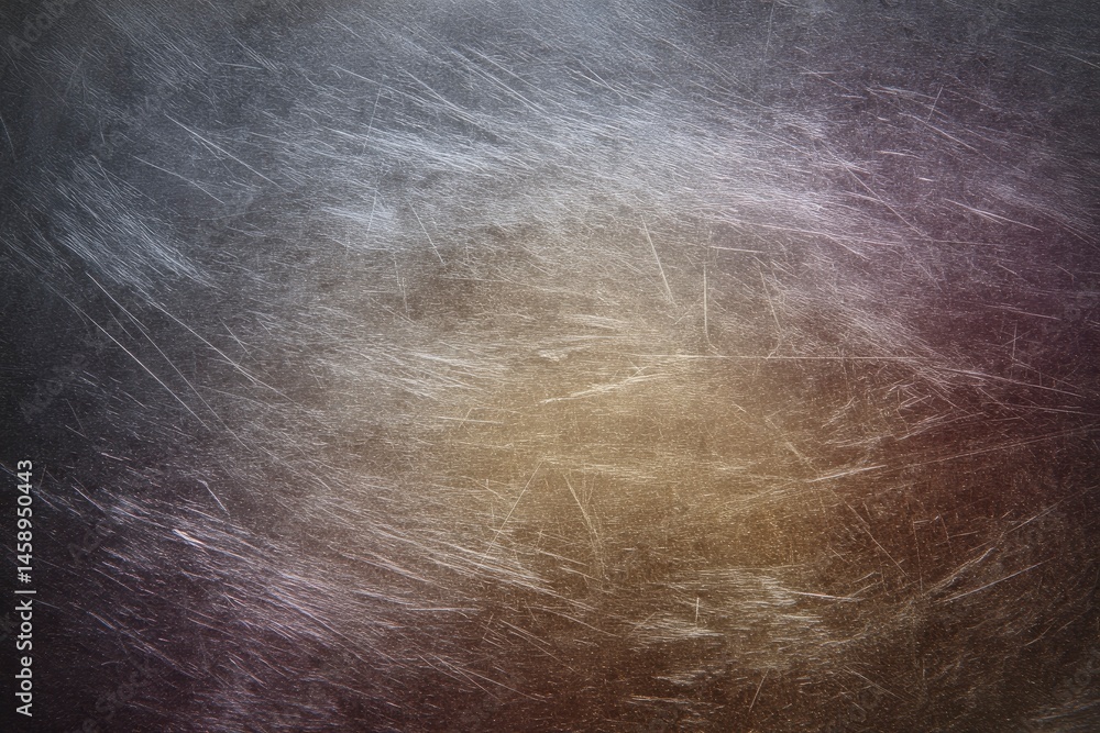 Naklejka premium Scratched Metal Texture with Gold Glow