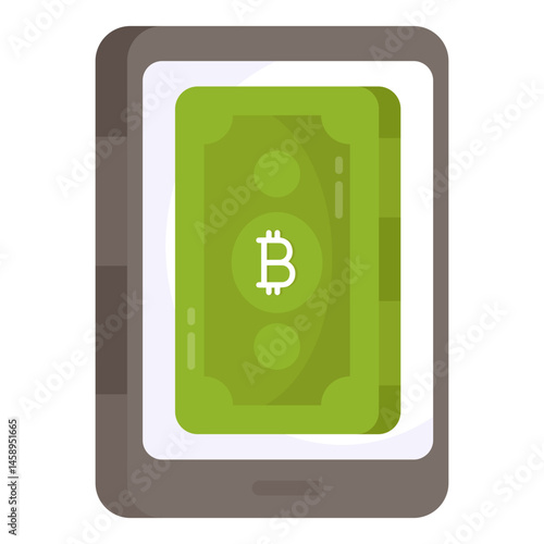 Mobile Bitcoin Payment Transaction Digital Currency Finance Technology Illustration