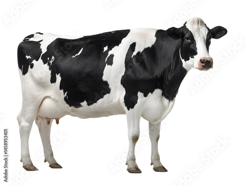 Full Body Dairy Cow on Transparent Background