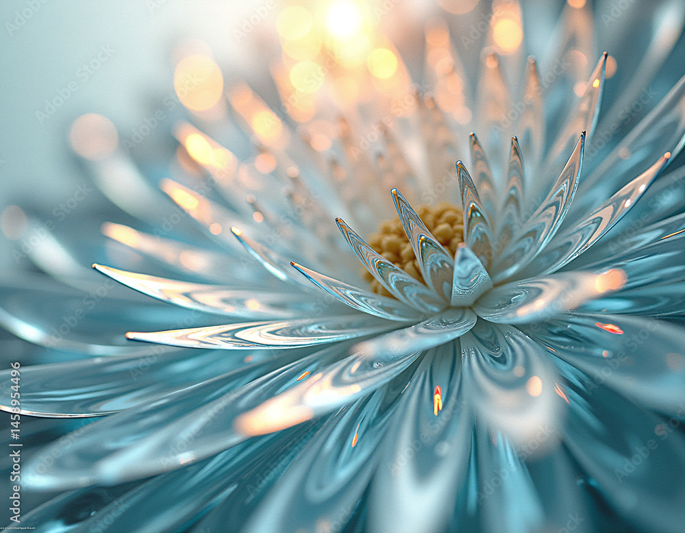 Obraz premium A close-up of a delicate glowing flower illuminated by soft light.