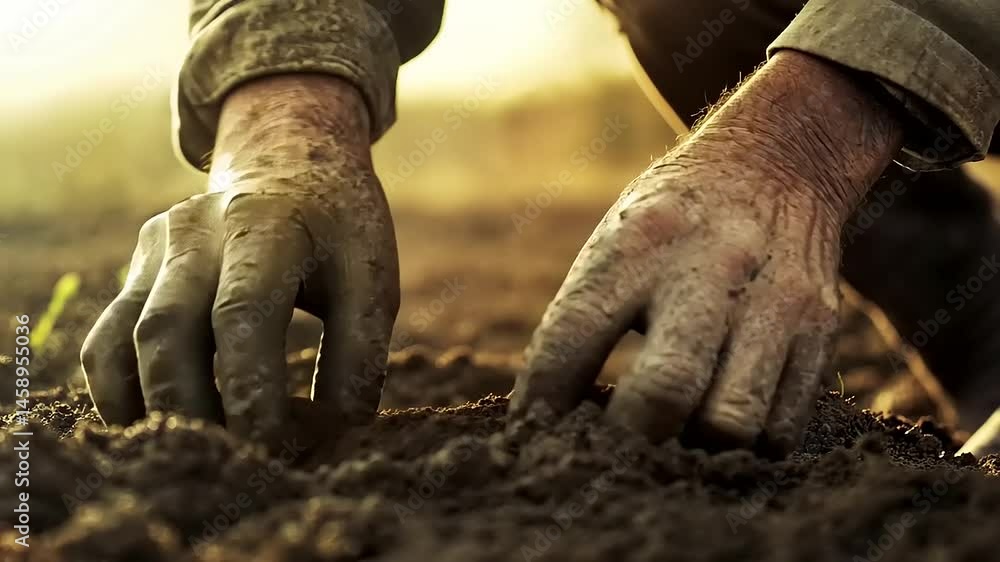 Hands Planting Seeds in Fertile Soil: An Agriculture and Farming Concept Hands Planting Seeds in Fertile Soil: An Agriculture and Farming Concept