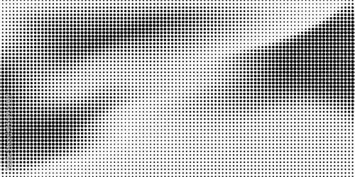 Grunge halftone gradient background. Faded grit noise texture. White and black sand wallpaper. Retro pixelated backdrop. Anime or manga style comic overlay. Vector graphic design textured template