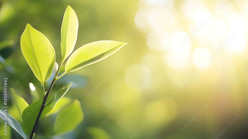 Close-up of vibrant green leaves illuminated by sunlight, showcasing delicate details and textures of nature's spring growth. : Generative AI Close-up of vibrant green leaves illuminated by sunlight, showcasing delicate details and textures of nature's spring growth. : Generative AI