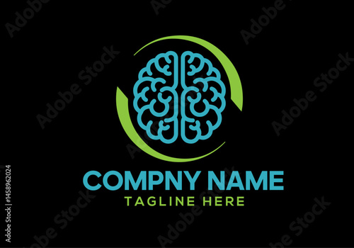 Brain Logo Template and symbols icons design vector