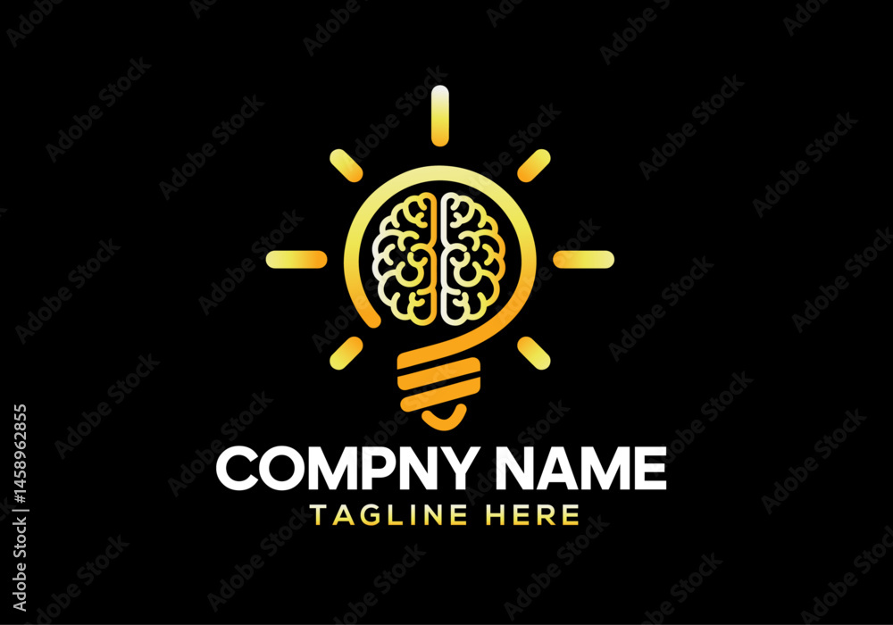 Fototapeta premium brain light Bulb Logo Vector Art, Icons, and Graphics design