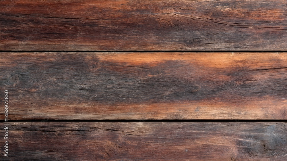 Obraz premium Rustic wooden surface displaying rich textures and natural variations in color, ideal for background or design elements in rustic themed projects
