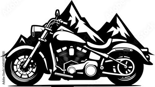 ATV Rider Silhouette on Mountain Trip Adventure