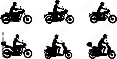 ATV Rider Silhouette on Mountain Trip Adventure