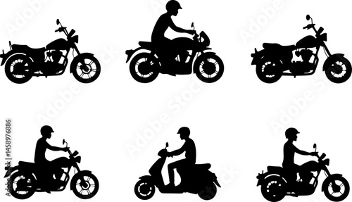 ATV Rider Silhouette on Mountain Trip Adventure