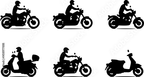 ATV Rider Silhouette on Mountain Trip Adventure