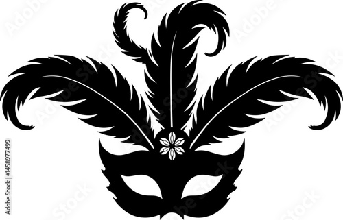 Fantasy Masquerade and Carnival Mask Silhouettes Collection