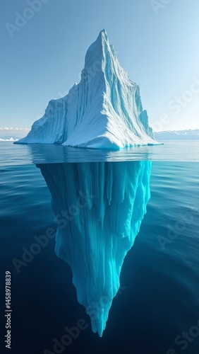 Iceberg floating in ocean water