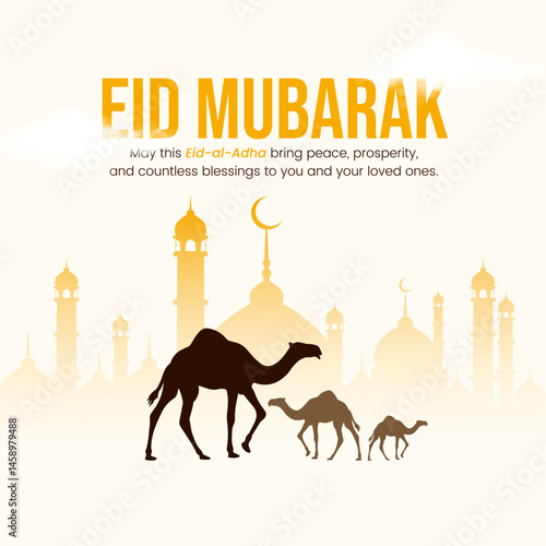 Eid alAdha Greeting Social Media Template trendy
