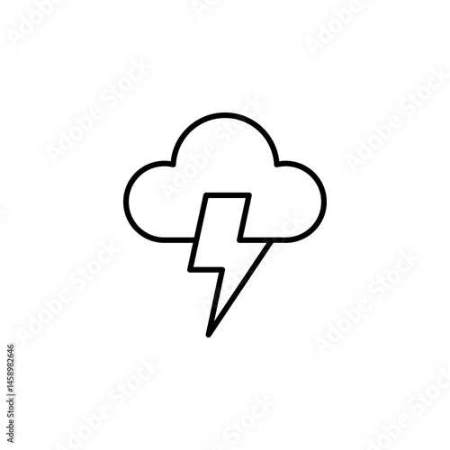 stormy weather, thunder, lightning icon