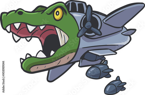 Bombardiro Crocodilo Bombard Plane Crocodile Vector
