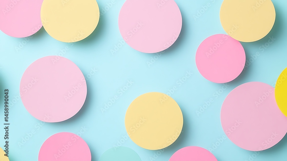 Pink and Yellow Easter Eggs with Heart-Themed Decorations on Blue Background Pink and Yellow Easter Eggs with Heart-Themed Decorations on Blue Background
