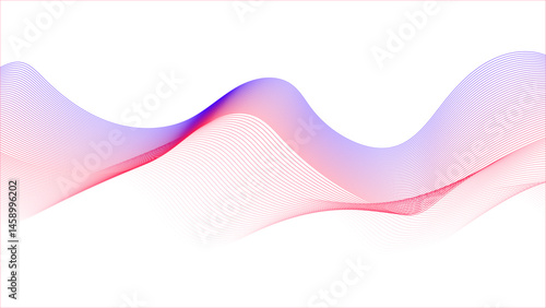 Flowing abstract lines. Curved pink and blue wave.
Gentle, dynamic motion.