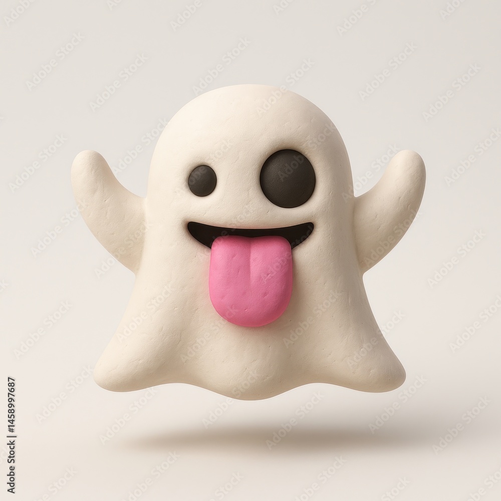 Playful ghost with tongue out. Playful ghost with tongue out.
