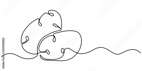 potato continuous one line drawing, Potatoes vector illustration. One line drawing art illustration with lettering organic potatoes,  One line drawing art illustration with lettering organic potatoes.