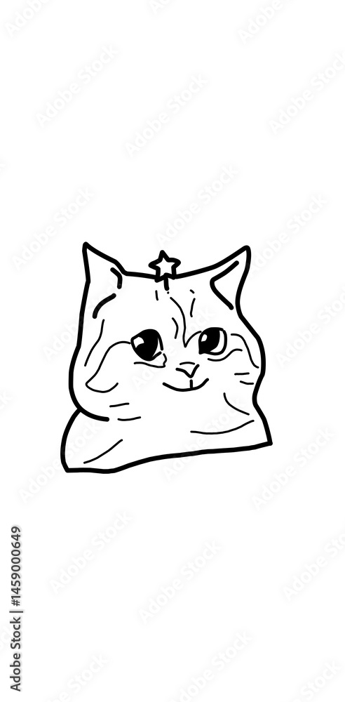 Fototapeta premium a cute smile cat flower head