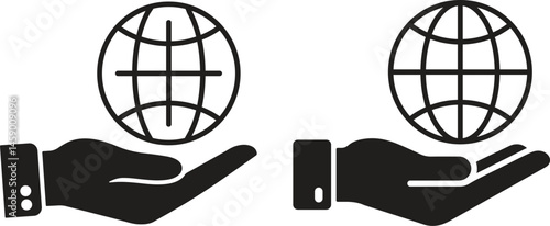Dual Globe Stewardship Icon—Balancing Abstract and Tangible Global Responsibility