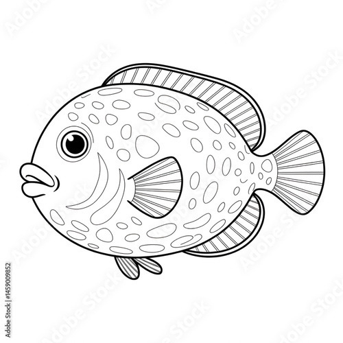 Puffer fish illustration vector style coloring page 