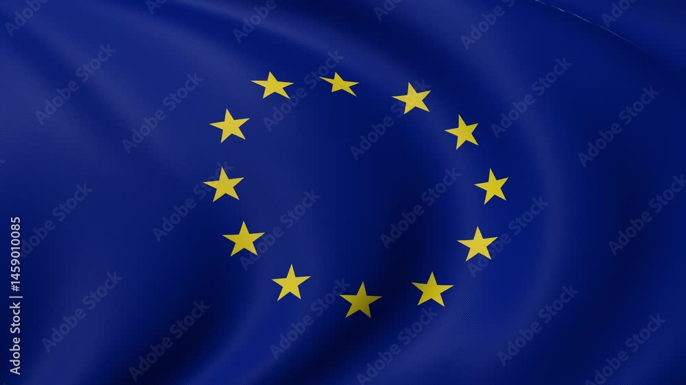 seamless European flag animation - 3D rendering seamless European flag animation - 3D rendering