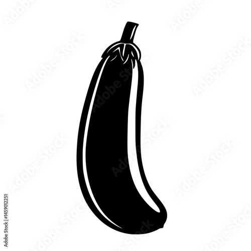 Flat black icon of a simple vegetable shape resembling an eggplant design for culinary or graphic use