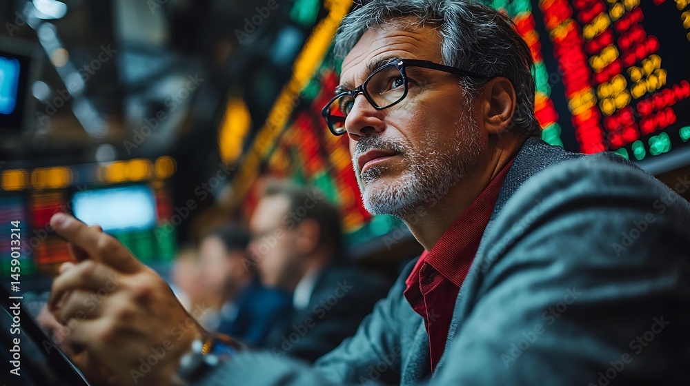 Stock Market Trader Analyzing Data Stock Market Trader Analyzing Data